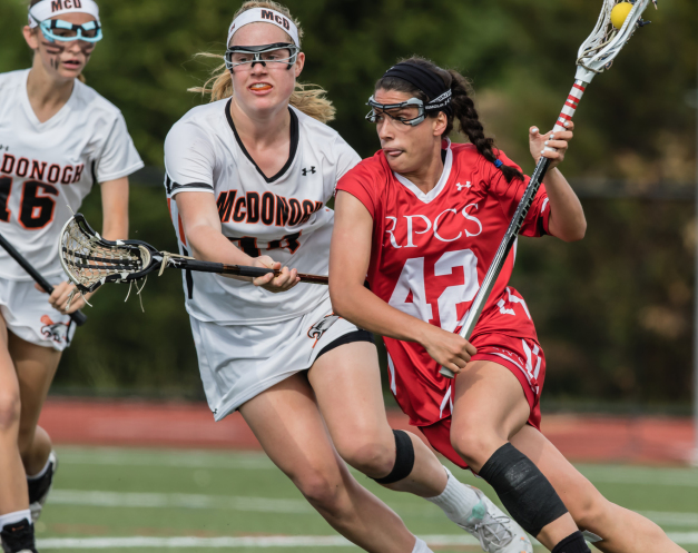 Early recruits for Duke and Georgetown compete in high school McDonogh (Olivia Jenner) vs Roland Park © Equity IX - SportsOgram - Leigh Ernst Friestedt